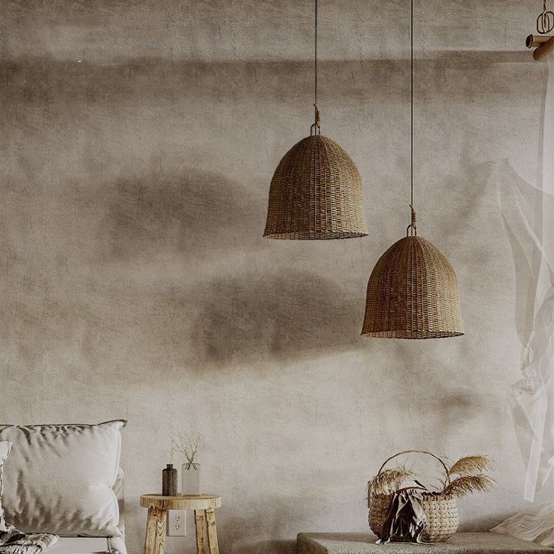 Smart Home Room - Wabi-Sabi Rattan Sarkıt Lamba Zen Japon