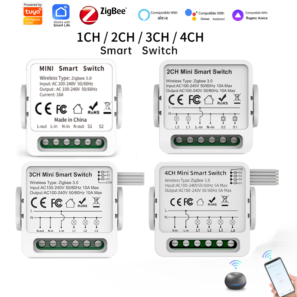 Smart Home Matter - Tuya Zigbee 3.0 Akıllı Anahtar 1/2/3/4
