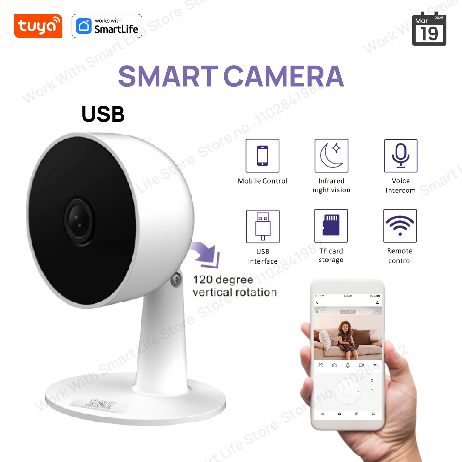 Smart Home Camera Ezviz - Tuya Smart 2MP HD İç Mekan