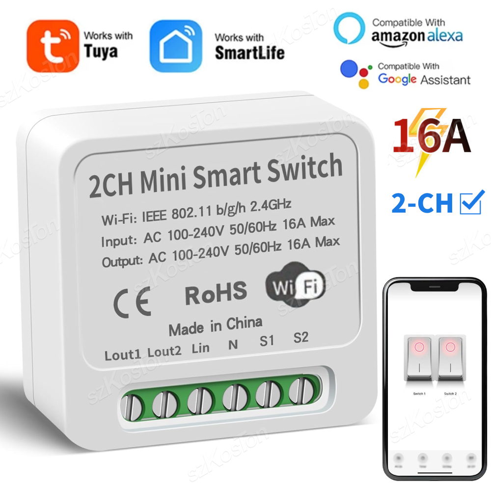 16A Tuya WiFi Akıllı Anahtar M - Smart Home Lighting Control incelemesi ve fiyatı